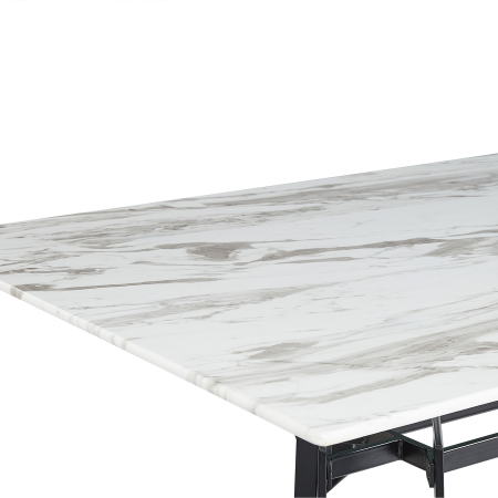 Masă de dining BALLINA Alb marmură 160 cm 90 cm Sticlă securizată [4]