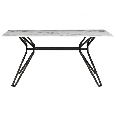 Masă de dining BALLINA Alb marmură 160 cm 90 cm Sticlă securizată [3]