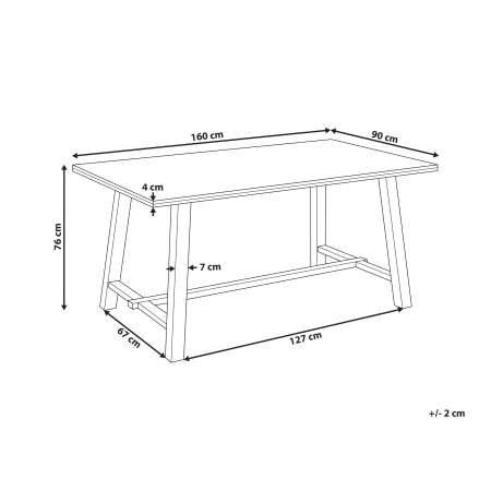 Masă de dining BARNES Frasin natural 160 cm 90 cm [2]