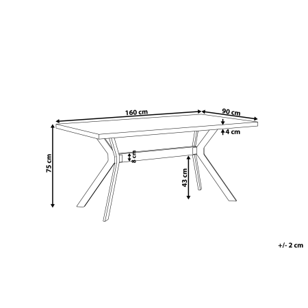 Masă de dining BENSON Efect de beton 160 cm 90 cm [2]