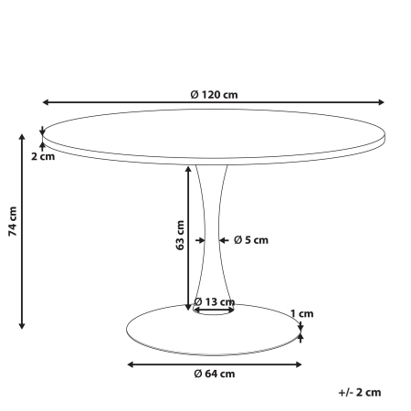 Masă de dining BOCA Alb marmură 120 cm 120 cm [2]