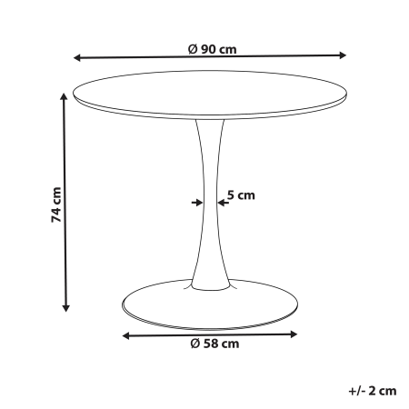 Masă de dining BOCA Maro închis 90 cm 90 cm [2]
