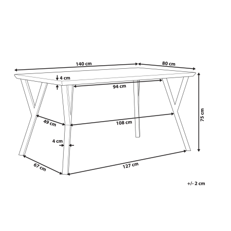 Coffee table BRAVO dining table Dark brown 140 cm 80 cm [2]