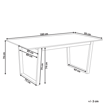 Masă de dining CAMDEN Frasin deschis 180 cm 95 cm [2]