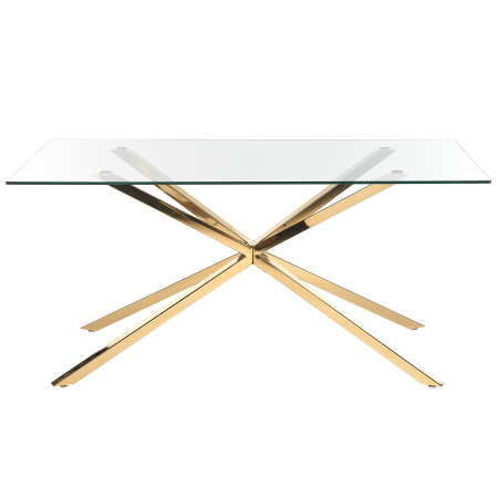 Masă de dining CORA Auriu 160 cm 90 cm Sticlă securizată [3]
