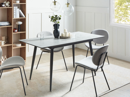 Masă dining - Masă de dining EFTALIA Alb marmură 120/150 cm 80 cm