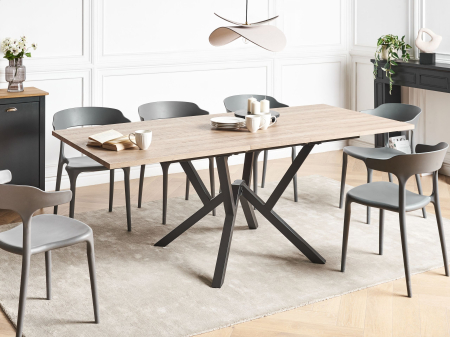 Mese - Masă de dining extensibilă ANSELL Maro deschis 160/200 cm 90 cm