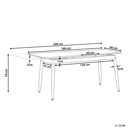 Masă de dining extensibilă CALIFORNIA Maro închis 160/200 cm 90 cm [2]