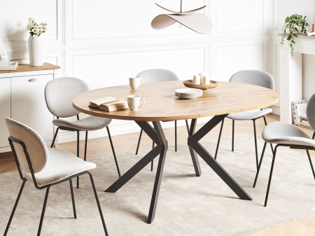 Tables - CARLEA extendable dining table Light brown 120/160 cm 120 cm