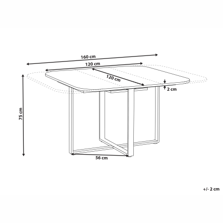 Extendable dining table COOPER Brown 120/160 cm 120 cm [2]