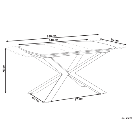 Extendable dining table GAIRDNER Brown 140/180 cm 90 cm [2]