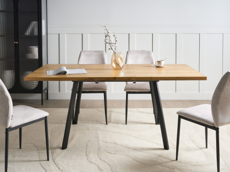 Masă extensibilă - HARLOW extendable dining table Brown 140/180 cm 90 cm