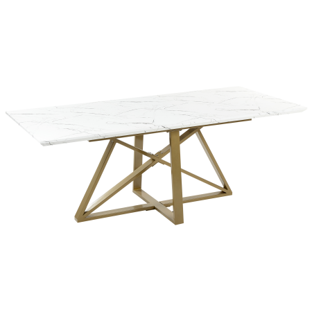 Extendable dining table MAXIMUS Marble white 160/200 cm 90 cm [4]