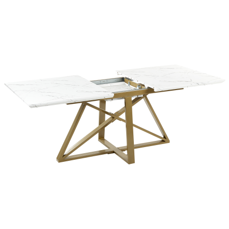 Extendable dining table MAXIMUS Marble white 160/200 cm 90 cm [6]