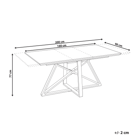 Extendable dining table MAXIMUS Marble white 160/200 cm 90 cm [2]