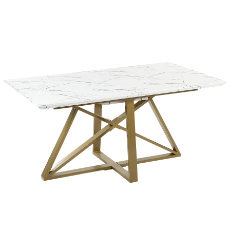 Extendable dining table MAXIMUS Marble white 160/200 cm 90 cm [1]