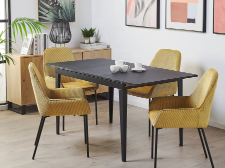 Mese - Masă de dining extensibilă NORLEY Negru 120/160 cm 80 cm