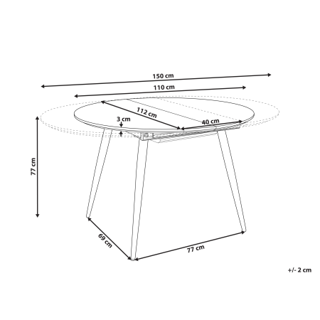 Extendable dining table SENIAC Brown 110/150 cm 112 cm [2]