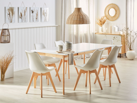 Mese - Masă de dining extensibilă SOLA Alb 140/180 cm 90 cm