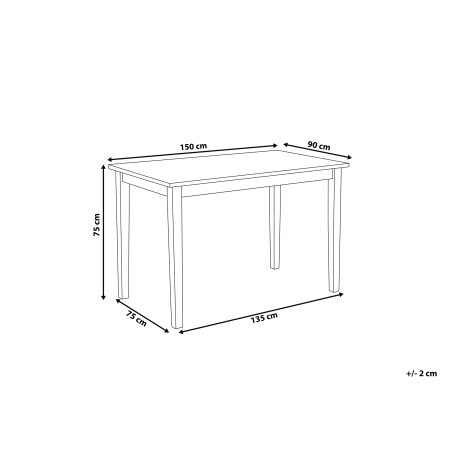 Masă de dining GEORGIA Negru 150 cm 90 cm Lemn [2]