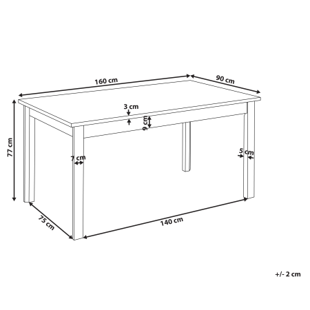 Dining table GISELA Light oak 160 cm 90 cm [2]