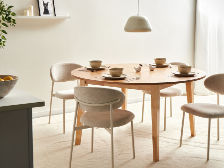 Mese - Masă de dining HUNTLEY Stejar deschis 140 cm 140 cm