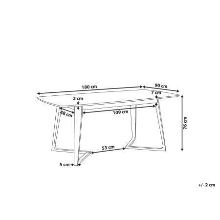 HUXTER dining table Dark walnut 180 cm 90 cm [2]