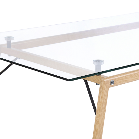 Masă de dining KAMINA Maro deschis 140 cm 80 cm Sticlă securizată [4]