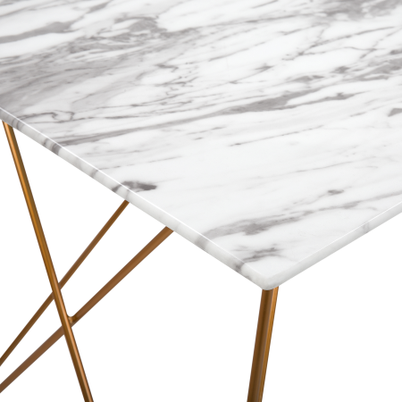 Masă de dining KENTON Alb marmură 140 cm 80 cm Sticlă securizată [4]