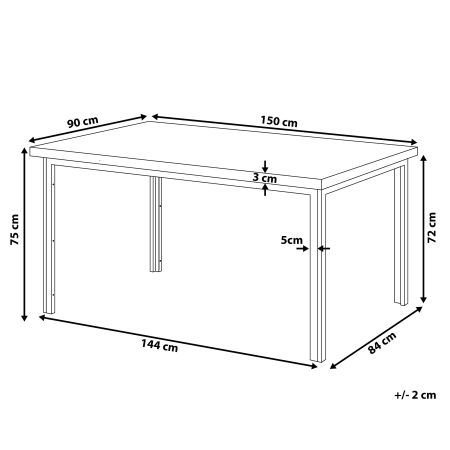 Masă de dining LAREDO Maro închis 150 cm 90 cm [2]