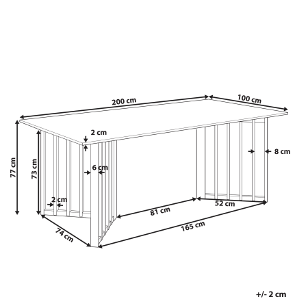 Dining table LEANDRA Light ash 200 cm 100 cm [2]
