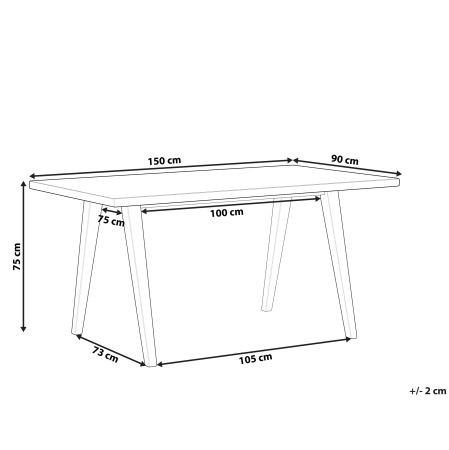 Masă de dining LENISTER Maro/Negru 150 cm 90 cm [2]