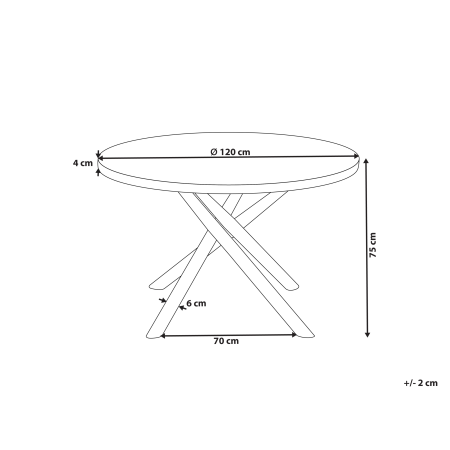 Dining table LORENZO Ash brown 120 cm 120 cm [2]