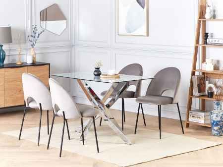 Mese - Masă de dining MARAMO Argintiu 120 cm 70 cm Sticlă securizată