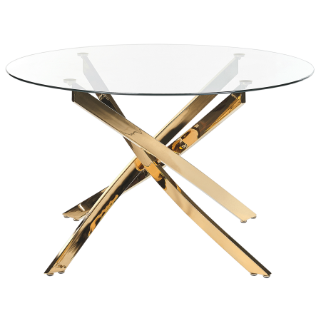 Masă de dining MARAMO Auriu 120 cm 120 cm Sticlă securizată [3]