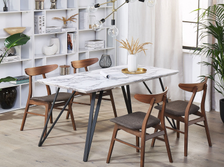 Masă dining - Masă de dining MOLDEN Marmură/Negru 150 cm 80 cm