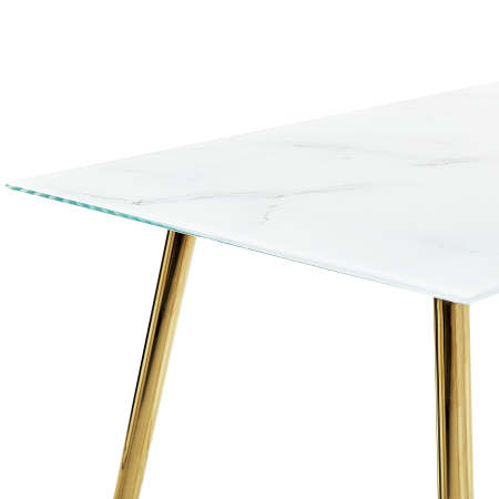 Masă de dining MULGA Marmură/Auriu 120 cm 70 cm Sticlă securizată [4]