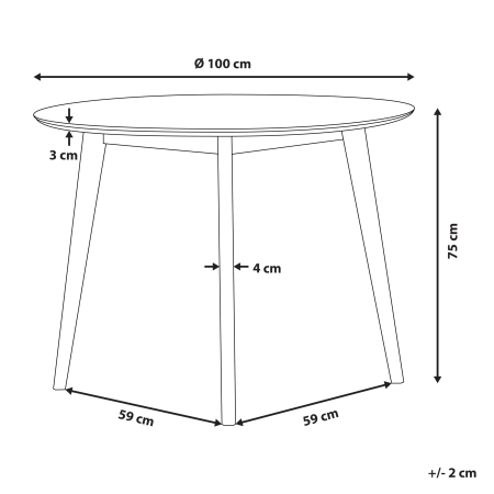 ROXBY Dining Table White 100 cm 100 cm [2]