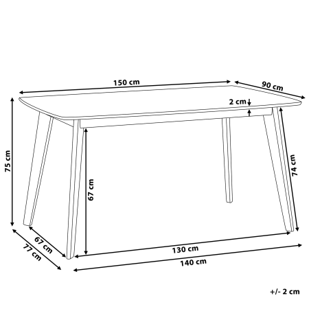 Dining table SANTOS White 150 cm 90 cm [2]