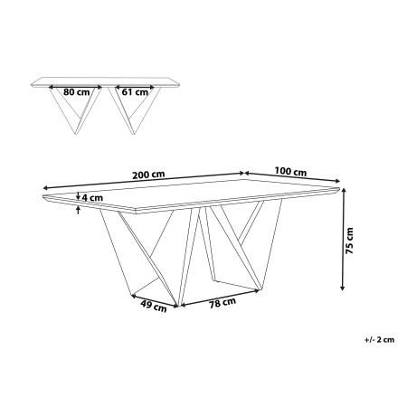 Masă de dining SINTRA Maro închis 200 cm 100 cm [2]