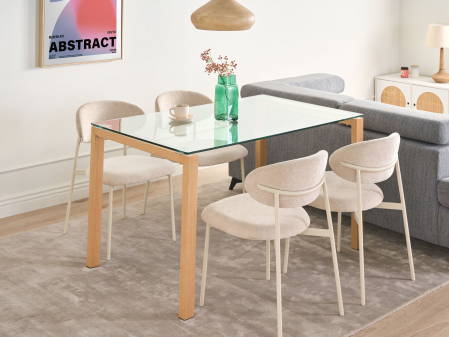 Mese - Masă de dining TAVIRA Transparent 130 cm 80 cm