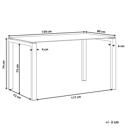 Dining table TAVIRA Transparent 130 cm 80 cm [2]