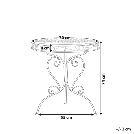 Garden table ALBINIA 70 cm 70 cm Metal Bordeaux [2]