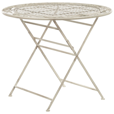 BIVIO Garden Table 90 cm 90 cm Metal Off-White [1]