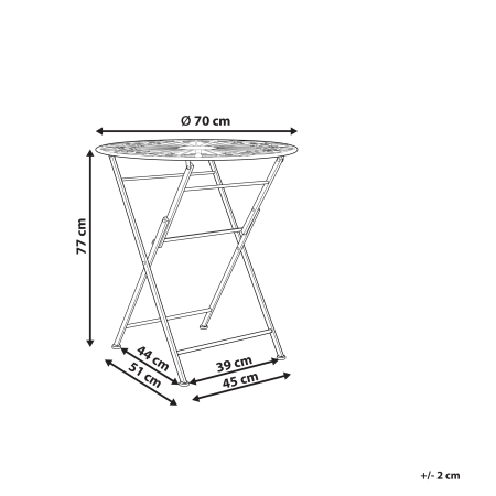 Masă de grădină SCAFA Metal Alb Pliabil [2]