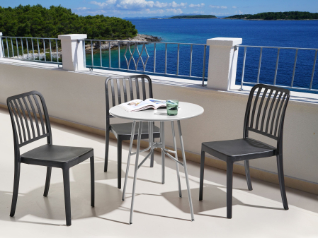 Masă rotundă - Masă de grădină TALTAL 64 cm 64 cm Metal Gri