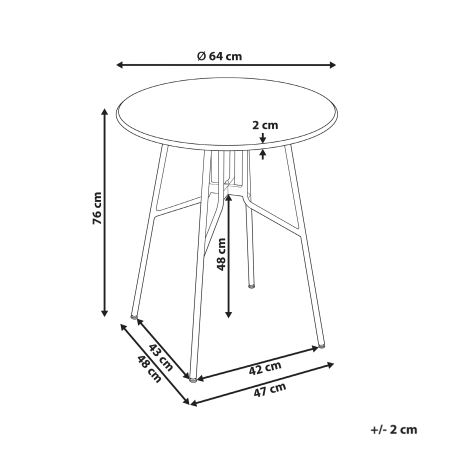 Garden table TALTAL 64 cm 64 cm Metal Black [2]