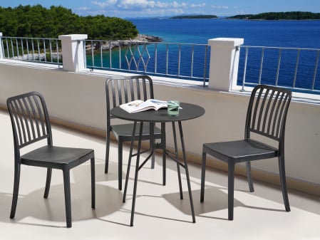 Masă rotundă - Masă de grădină TALTAL 64 cm 64 cm Metal Negru