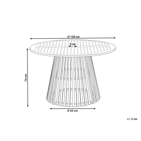 Masă dining de exterior AGELLO 120 cm 120 cm Lemn de acacia Maro [2]