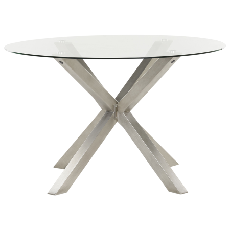 Masă dining de exterior MALETTO 120 cm 120 cm Sticlă Argintiu [1]